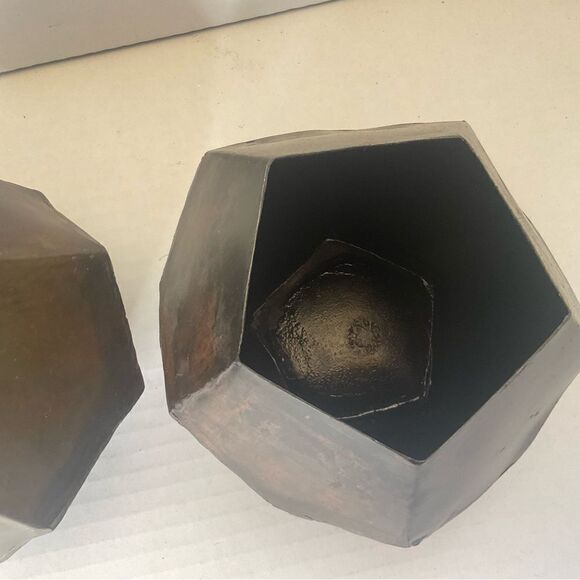 CANDLEHOLDERS Natural aged iron finish hand cut and welded Rustic - Picture 4 of 8